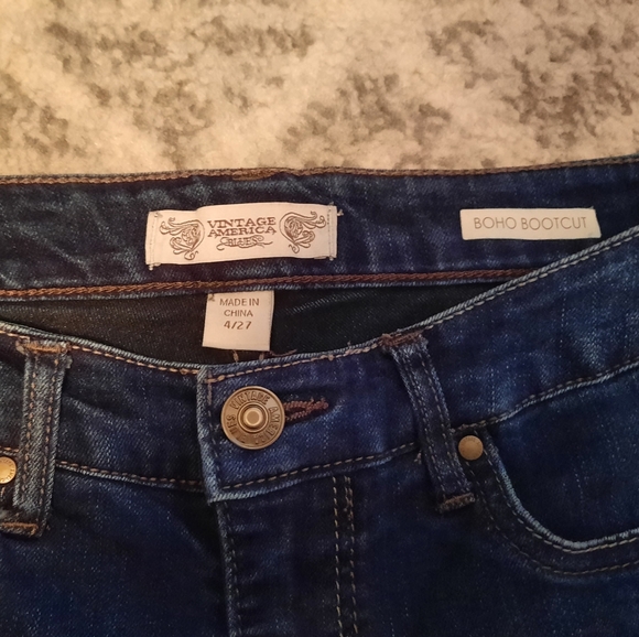 Vintage America Blues Boho Bootcut Jeans - Picture 2 of 4